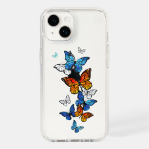 Flying Butterflies Morpho and Monarch Speck iPhone 14 Case