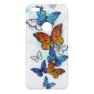 Flying Butterflies Morpho and Monarch Uncommon Google Pixel Case