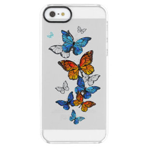 Flying Butterflies Morpho and Monarch Clear iPhone SE/5/5s Case