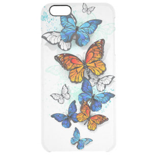 Flying Butterflies Morpho and Monarch Clear iPhone 6 Plus Case