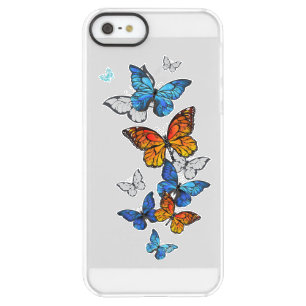 Flying Butterflies Morpho and Monarch Permafrost iPhone SE/5/5s Case