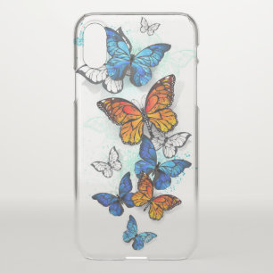 Flying Butterflies Morpho and Monarch iPhone X Case