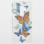 Flying Butterflies Morpho and Monarch Uncommon Samsung Galaxy S9 Plus Case<br><div class="desc">Flying,  bright,  blue butterfly morpho and orange monarch butterfly on a white background. Morpho. Monarch butterfly. Design with butterflies.</div>