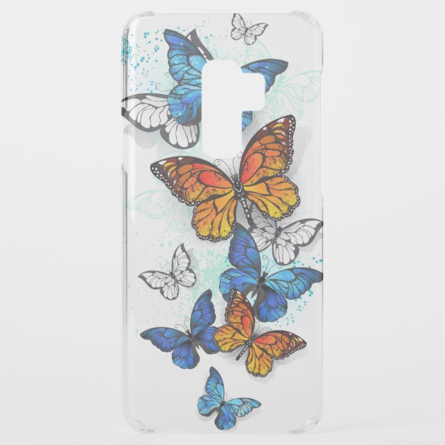 Flying Butterflies Morpho and Monarch Uncommon Samsung Galaxy Case (Back)