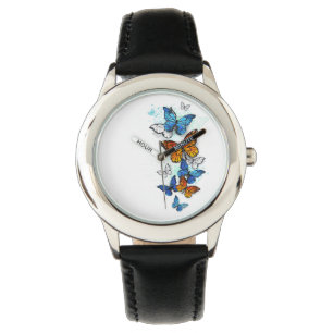 Flying Butterflies Morpho and Monarch Watch