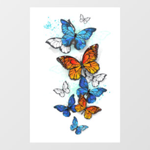 Flying Butterflies Morpho and Monarch Window Cling