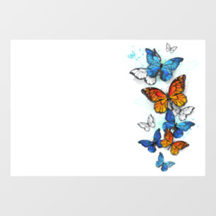 Flying Butterflies Morpho and Monarch Window Cling
