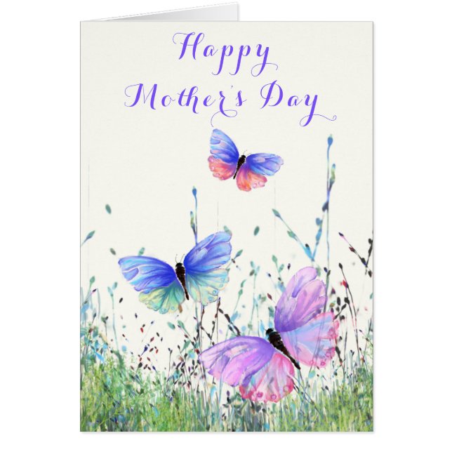 Flying Butterflies Mother's Day Card (Front)