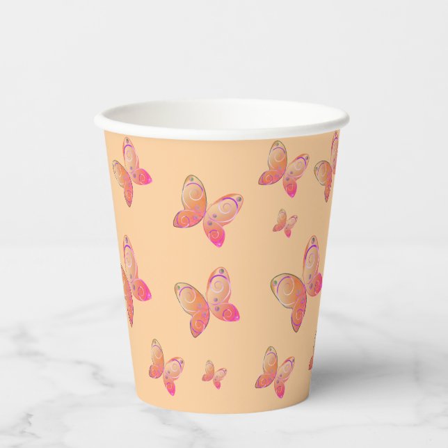 flying butterflies nature paper cups (Front)