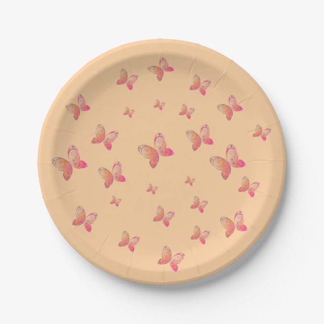 flying butterflies nature paper cups plates (Front)