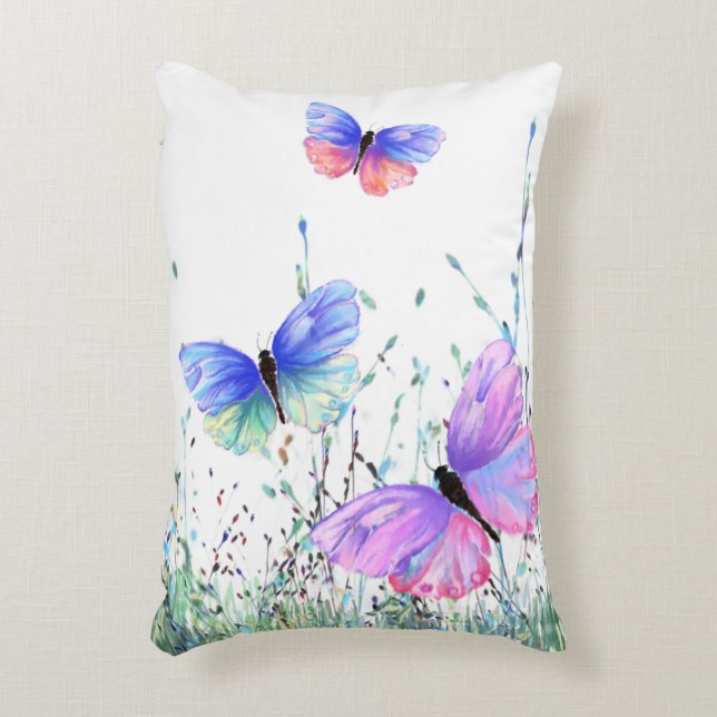 Flying Butterflies Pillow (Front(Vertical))