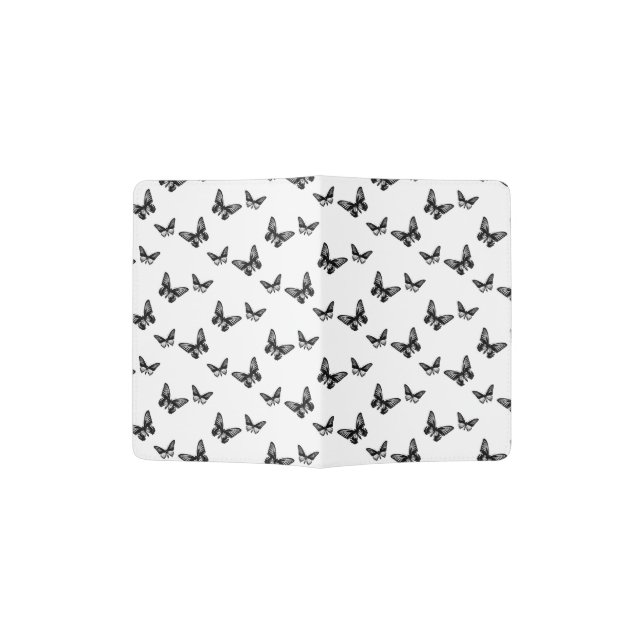 Flying Butterflies Pretty Butterfly Pattern Passport Holder (Opened)