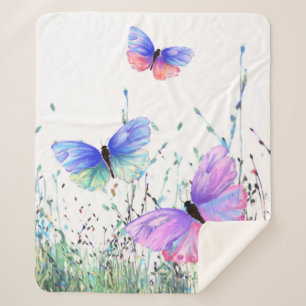 Flying Butterflies Sherpa Blanket