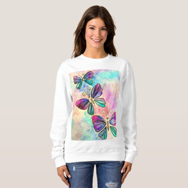Flying Butterflies Sweatshirt (Front Full)