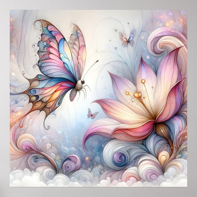Flying Butterflies Wall Art (Front)