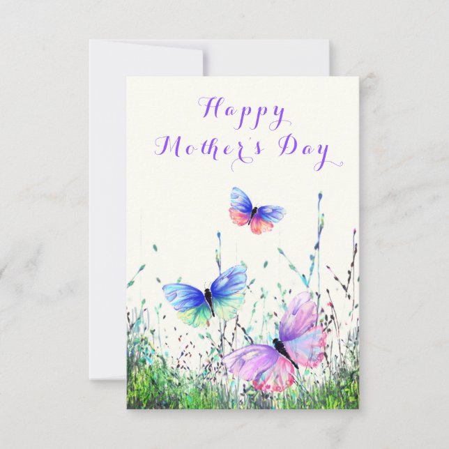 Flying Butterfly Mother's Day Card (Front)
