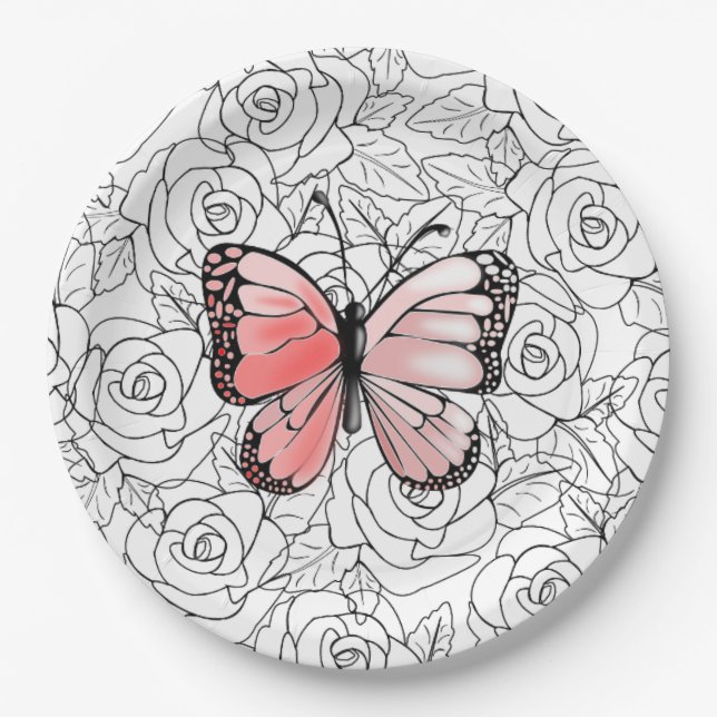 Flying Butterfly Paper Plates (Front)