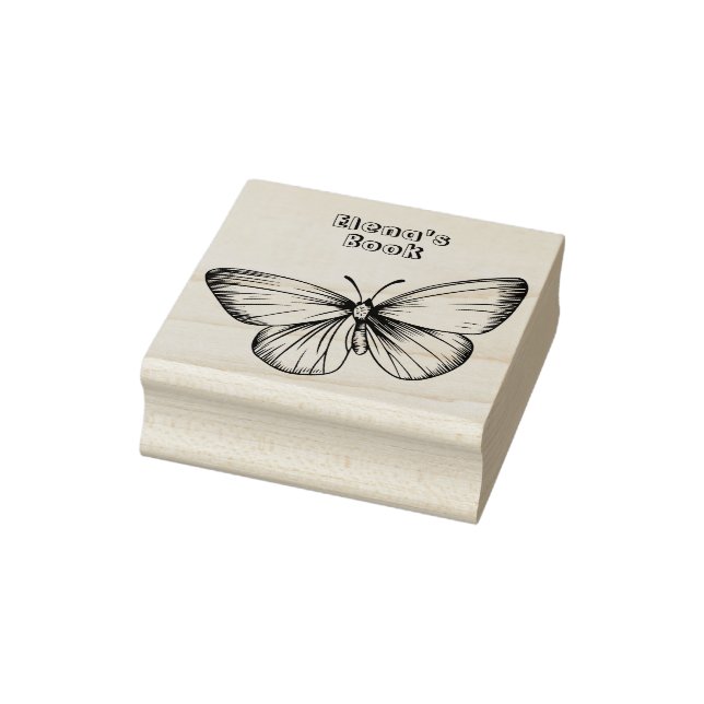 Flying Butterfly Personalized Wood Art Stamp (Stamp)