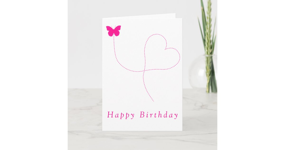 Flying Butterfly Romantic Birthday Card | Zazzle
