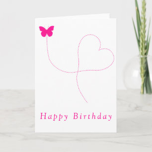 Flying Butterfly Romantic Birthday Card