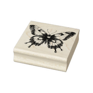 Flying Butterfly Rubber Stamp