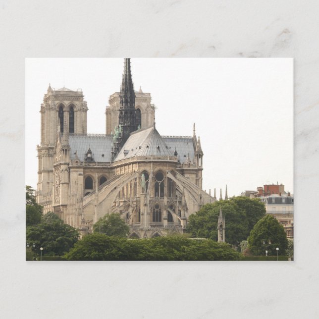 Flying Buttress Spires Towers Notre Dame De Paris Postcard (Front)
