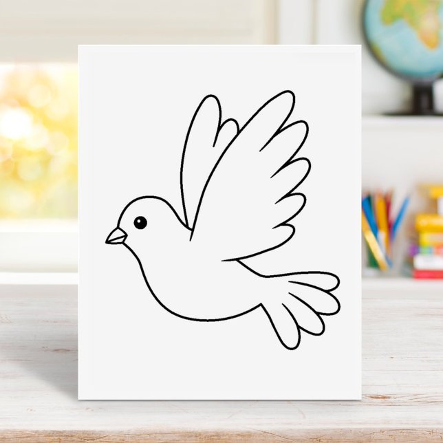 Flying Cartoon Dove Bird Coloring Page Poster (Creator Uploaded)