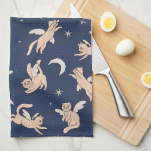 Flying Cat Galaxy Kitchen Towel