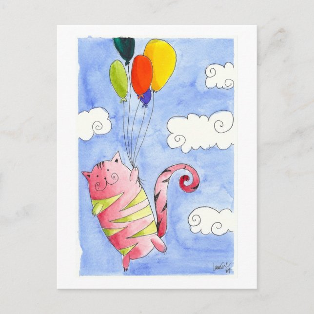 Flying Cat Postcard (Front)
