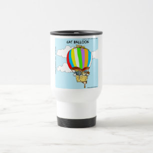 Flying Cats Funny Cartoon Travel Mug