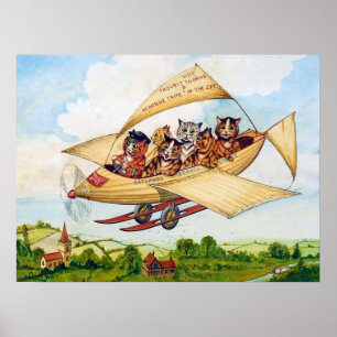 Flying Cats, Louis Wain Poster