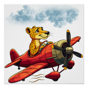 Flying cheetah poster