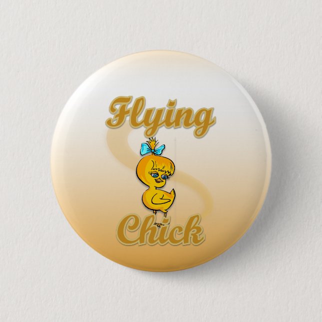 Flying Chick Pinback Button (Front)