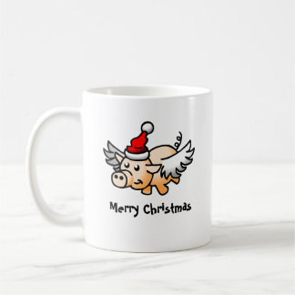 Flying Christmas Pig Classic Mug