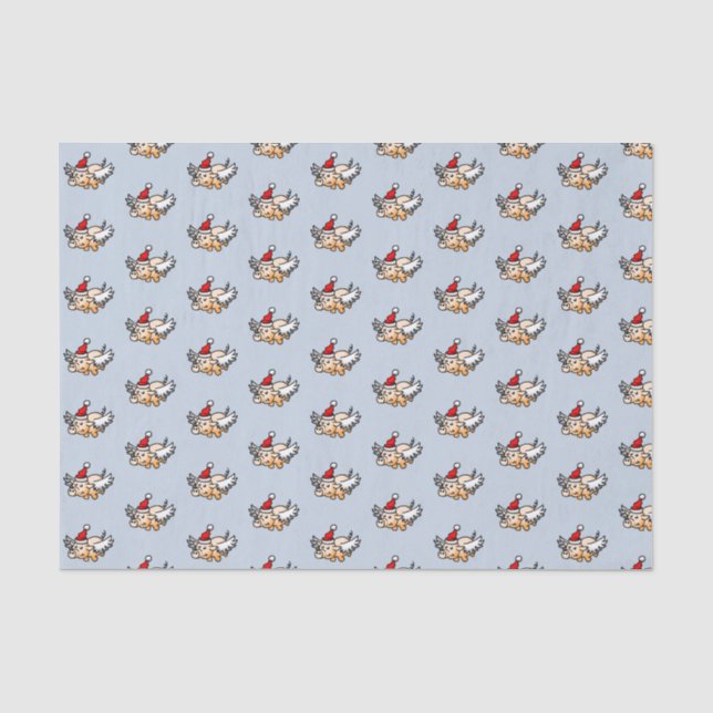 Flying Christmas Pig Tissue Paper (Front)