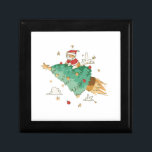 Flying Christmas Tree Santa Cat  Gift Box<br><div class="desc">A santa cat on a flying Christmas tree</div>