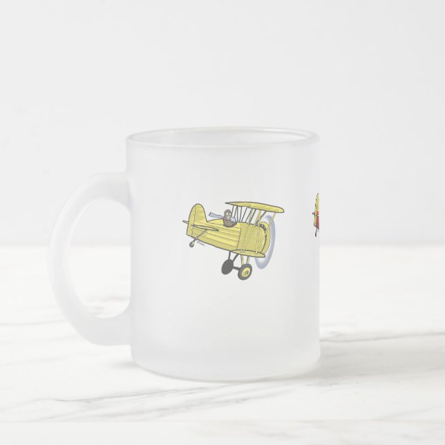 Flying circus frosted glass coffee mug (Left)
