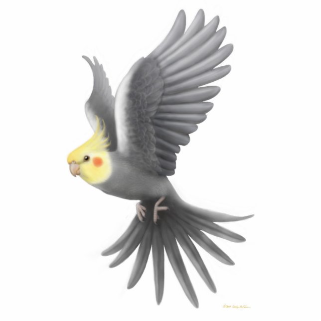 Flying Cockatiel Holiday Ornament (Front)