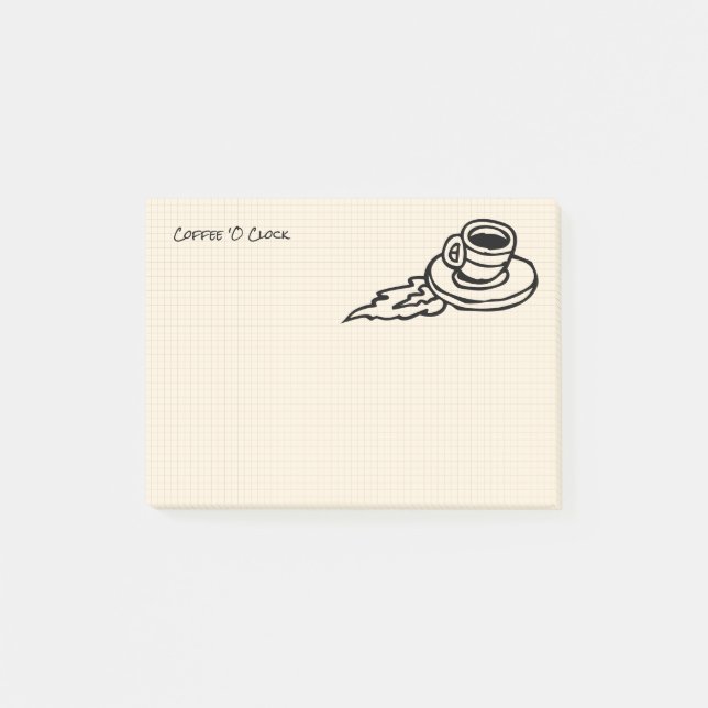 Flying Coffee Latte Drink or Tea Time Post-it Notes (Front)