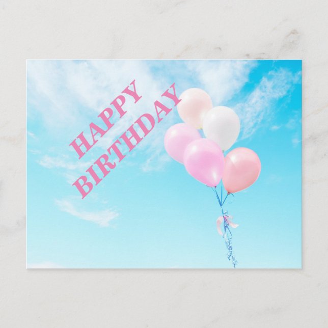 Flying Colorful Balloons Postcard (Front)