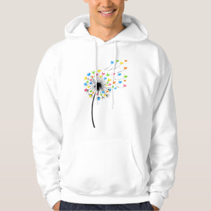 Flying colorful birds dandelion flow hoodie