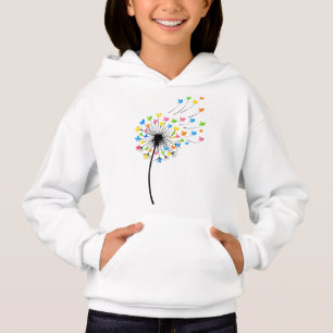 Flying colorful birds dandelion flow hoodie