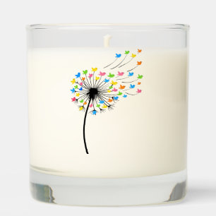 Flying colorful birds dandelion flow scented candle
