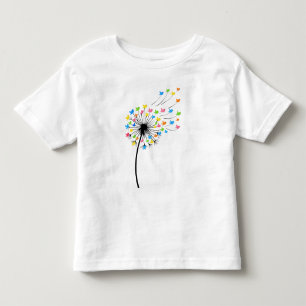 Flying colorful birds dandelion flow toddler t-shirt