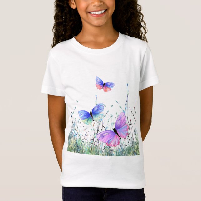 Flying Colorful Butterflies T-Shirt (Front)