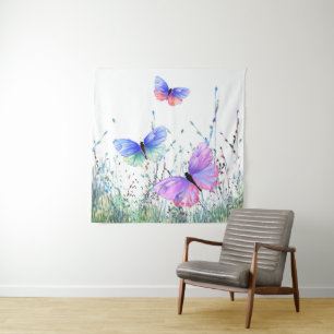 Flying Colorful Butterflies Tapestry