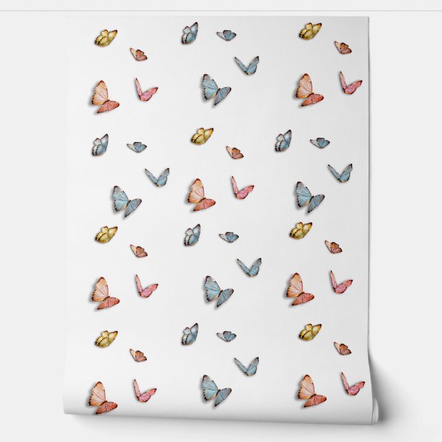 Flying colorful butterflies wallpaper  (Unrolling)