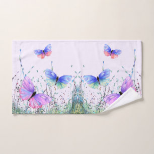 Flying Colorful Butterfly Bath Towels