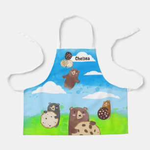 Flying cookie balloon bears kids cooking baking apron