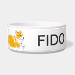 Flying Corgis Dog Bowl<br><div class="desc">Calling all corgis! Your very own personalized Corgi Dog Bowl! (Just ask your Mom or Dad to put your name on it instead of Fido's!)</div>